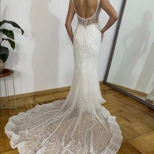Custom-made Wedding Dress Fully Beaded in Light Ivory